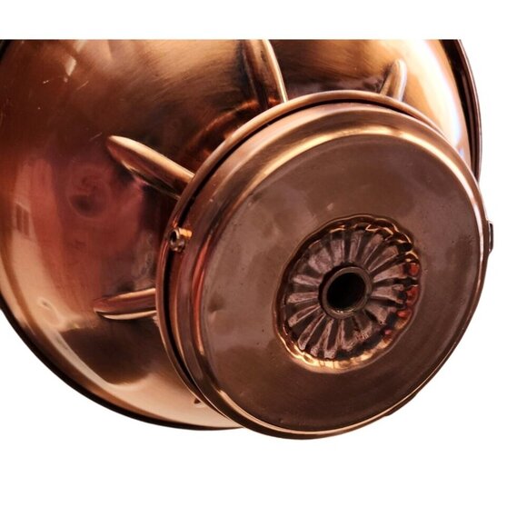 Vintage Copper Electric Hanging Lamp With Chain - Needs Rewiring Or Solar Light - Picture 9 of 15